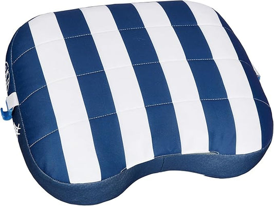 Ballast Beach Pillow – Comfy, Durable & Compact, Stays Put on Windy Beaches with Patented Sand Pouch, Inflatable Pillow for Beaches, Pools, Camping, Festivals and Travel (Blue Stripes)