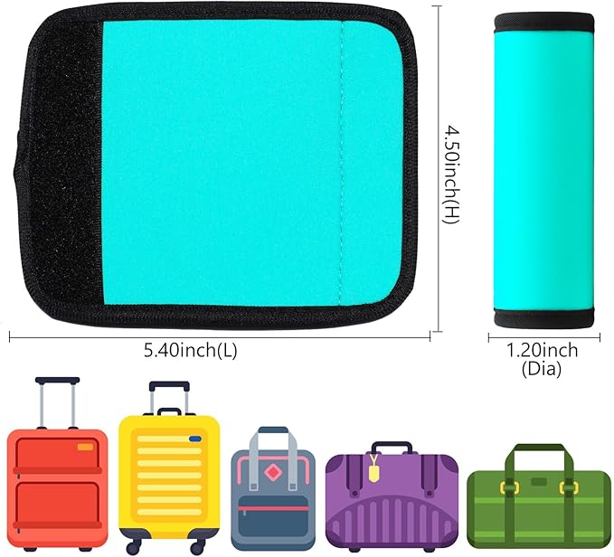 Luggage Handle Wrap 6 Pack-Neoprene Luggage Handle Wraps for Suitcase/Beach Bag/Backpacks Bright Suitcase Identifiers Travel Accessories for Airplane (3 Colors)