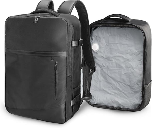 SUOCO Travel Backpack with Vacuum Bag, 60L Seal Compression Air Vac Back Pack with Travel Pump, Carry On Suitcase Luggage Flight Approved for Men Women Personal Item, Black | Seal Compression, Travel Pump, Carry On Suitcase, Luggage, Flight Approved, P...
