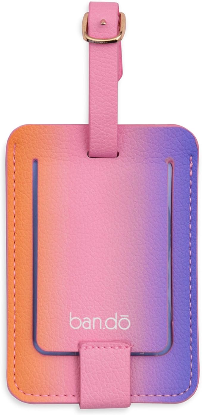 Ban.do Getaway Suitcase Tag for Travel, Durable Vegan Leather Luggage Identifier
