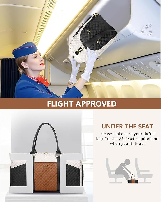 Women Weekender Travel Duffle Bag: Travel Duffel Overnight Bags with Shoe Compartment Large Carry on Tote with Toiletry Bag Weekend Traveling Yoga Gym Hospital Bag for Women with Wet Pocket