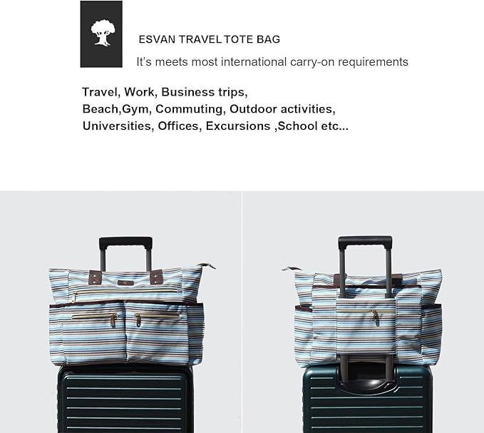 Weekender Bag Carry On Bag Overnight Tote Travel Duffle with 13 Pockets for Travel,Work，Gym,Beach,Teacher,Nurse