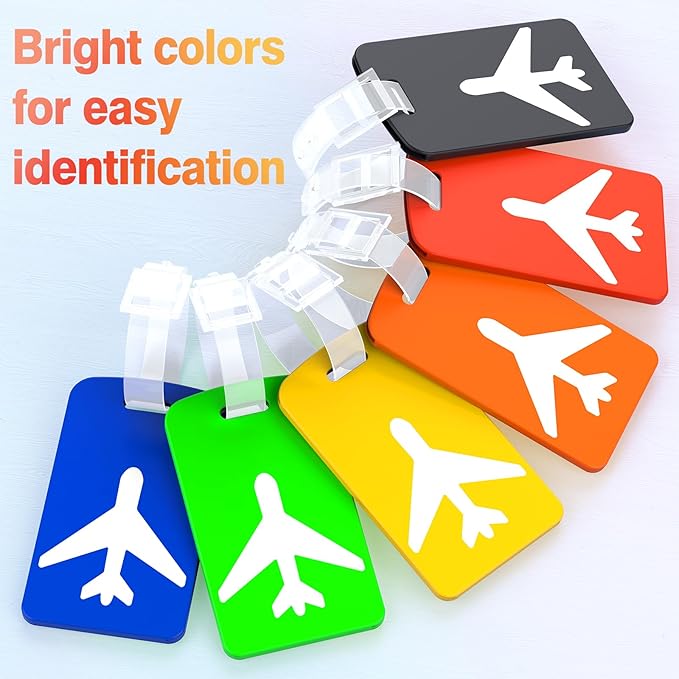 2 Pack Silicone Luggage Tag with Name ID Card Perfect to Quickly Spot Luggage Suitcase, TSA Approved, Luggage Identifiers for Suitcases and Bags, Privacy Protection Travel Suitcase Tags