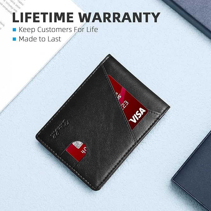 Zitahli Bifold Wallets for Men - Slim RFID Leather Credit Card Holder for 6-11 Cards, Minimalist Thin Wallet with ID Window & Cash Slot,Front Pockt Carteras Para Hombres, Birthday Gifts for Men | Slim, RFID Blocking, Premium, Front Pocket, Gift Box, Le...