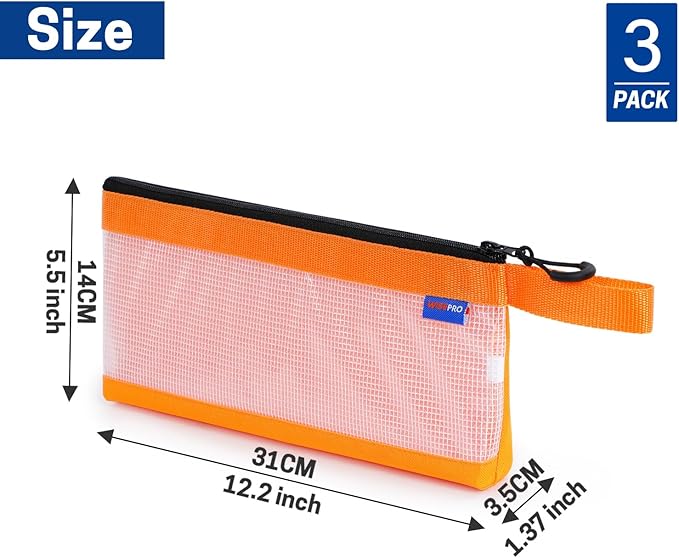 Zipper Tool Pouches, Multi-Purpose Utility Tool Bags Organizer for Small Hand Tools, Screws, Nails, Hardware, Pliers & Wrenches, Storage Pouch Set for Electricians, Plumbers, HVAC & Mechanics