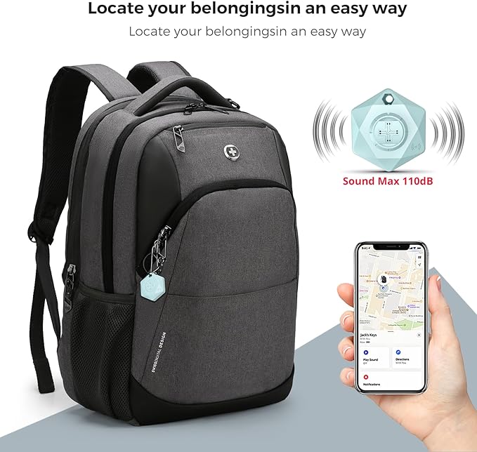 Swissdigital Design Business Laptop Backpack, College Laptops Backpack with USB Charging Port for Men and Women Fits 16 Inch Notebook, Grey-Finder Color Random | SD1670BT013-02