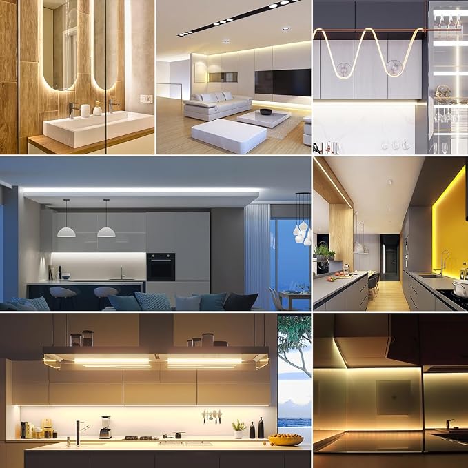 BTF-LIGHTING FCOB COB LED Strip Warm White 3000K, UL Listed 480LED/m High Density Uniform Light, 32.8FT DC24V CRI 90+ 8mm Width Tape Light for Home Indoor DIY Lighting(No Adapter or Controller)