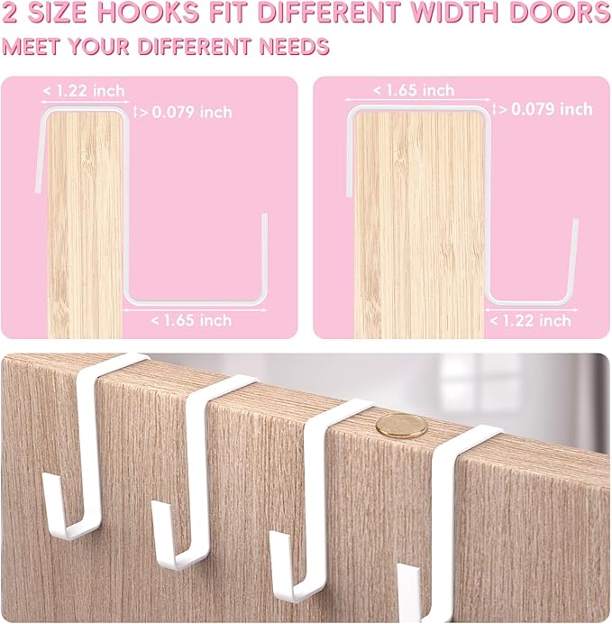 FENTEC 1 Pack 8 Shelves Over The Door Shoe Organizer,68" Exlarge Deep Pockets Hanging Shoe Organizers, Shoe Rack for Closet, Shoe Holder for Boots,Over Door Organizer in Home, RV, Dorm, Pink