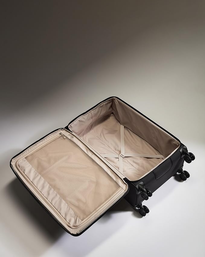 ANTLER - Soft Stripe Large Luggage - 31" Softside Suitcase, Durable, Lightweight & Expandable, 4 Spinner Wheels - Adjustable Handle, TSA Lock, Black