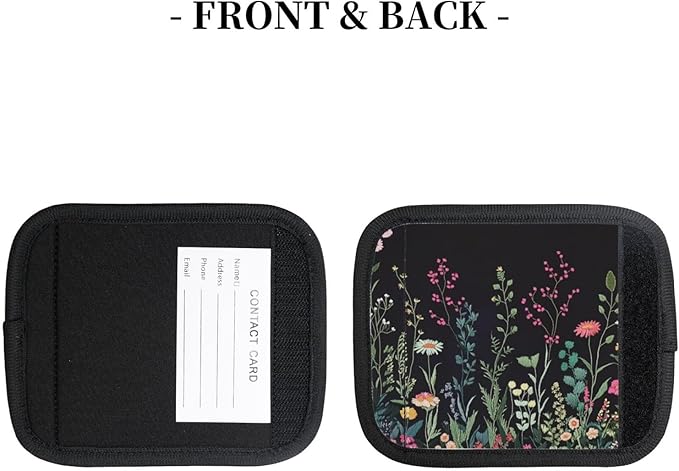 Wildflower Plant Luggage Handles Wrap Grips For Suitcases Luggage Travel Accessories For Airplane 2pcs