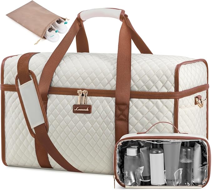 LOVEVOOK Travel Duffle Bag - Weekender & Overnight Bag with Toiletry & Wet Pocket, Carry-On Size, 3pc Set