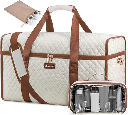 LOVEVOOK Travel Duffle Bag - Weekender & Overnight Bag with Toiletry & Wet Pocket, Carry-On Size, 3pc Set