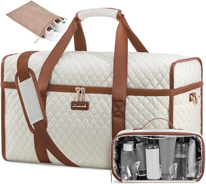 LOVEVOOK Travel Duffle Bag - Weekender & Overnight Bag with Toiletry & Wet Pocket, Carry-On Size, 3pc Set