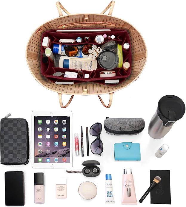 ZTUJO Felt Purse Organizer, Multi Pocket Bag in Bag Organizer For Tote & Handbag Shaper, Speedy 30, Speedy 35 and Speedy 40
