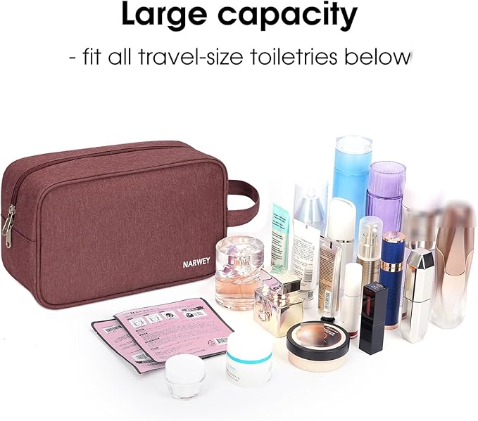 Narwey Travel Toiletry Bag for Women Traveling Dopp Kit Men Travel Bag for Toiletries Cosmetic Bag Makeup Bag Medicine Bag for Traveling