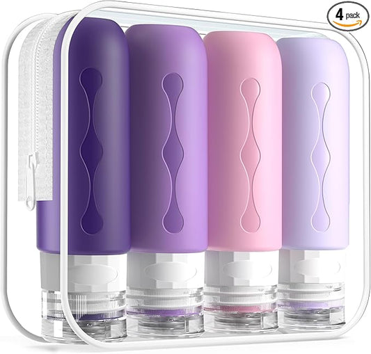 Gemice Travel Bottles for Toiletries, Tsa Approved, Travel Size Containers, BPA Free Leak Proof Tubs Refillable Liquid Accessories for Cometic Shampoo and Lotion Soap