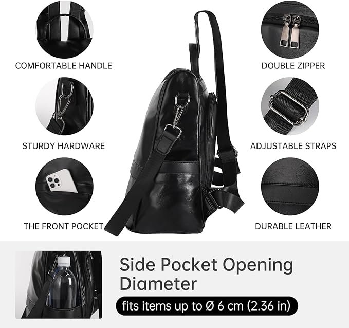CHERUTY Women Backpack Purse PU Leather Anti-theft Casual Shoulder Bag Fashion Ladies Satchel Bags