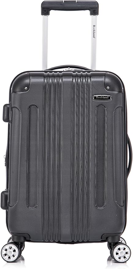 Rockland London Hardside Spinner Wheel Luggage Set, Black, Carry-On 20-Inch and Tote 14-Inch (F1902-BLACK)