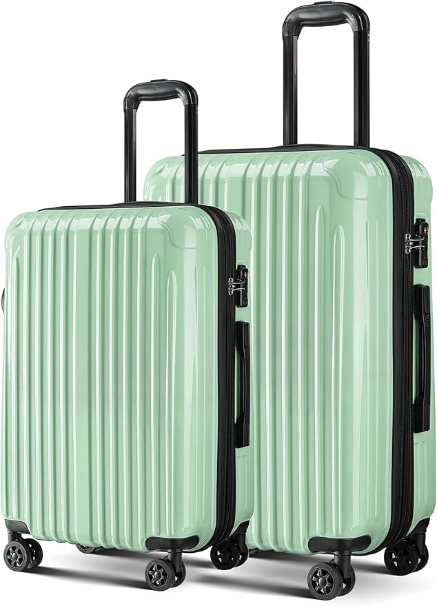 Carry on Luggage 2 Piece（20in/24inch - Airline Approved Suitcases with Spinner Wheels, Built-In TSA Lock，Hard Shell Expandable Suitcases