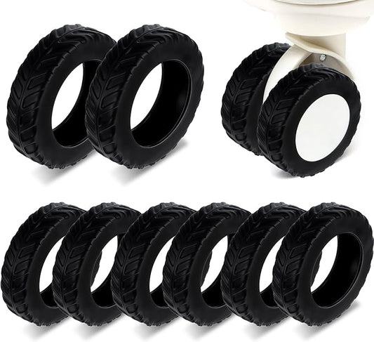 Ymapinc 8Pcs Luggage Wheel Covers Protector, Anti Slip Suitcase Wheel for 2.1-2.4 Inch Wheels Carry On Travel Luggages Replacement Accessories(Silicone, Black)
