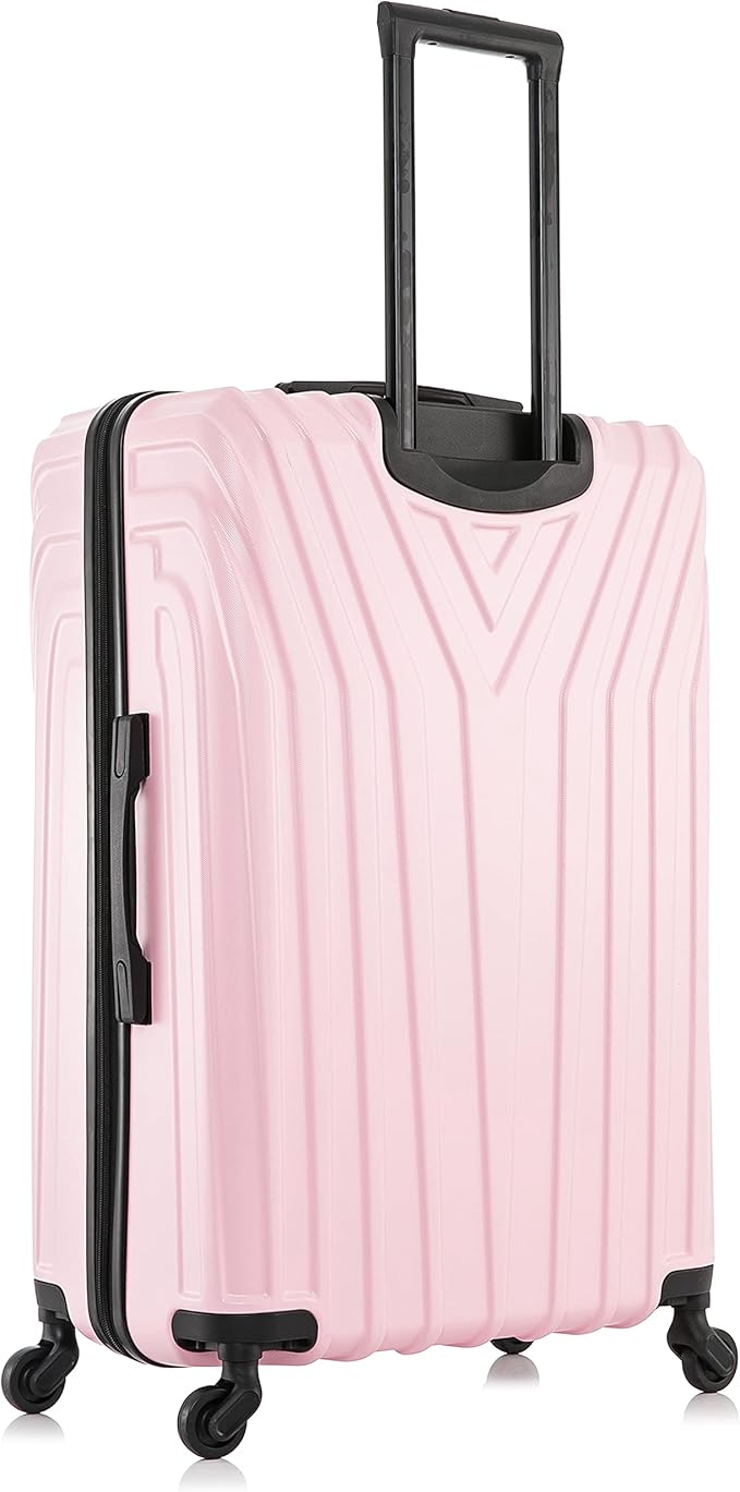 InUSA VASTY Luggage with Spinner Wheels | Durable Lightweight Hardside Suitcase, Travel Bag with Handle and Trolley, 28-Inch Large Checked Luggage | Pink