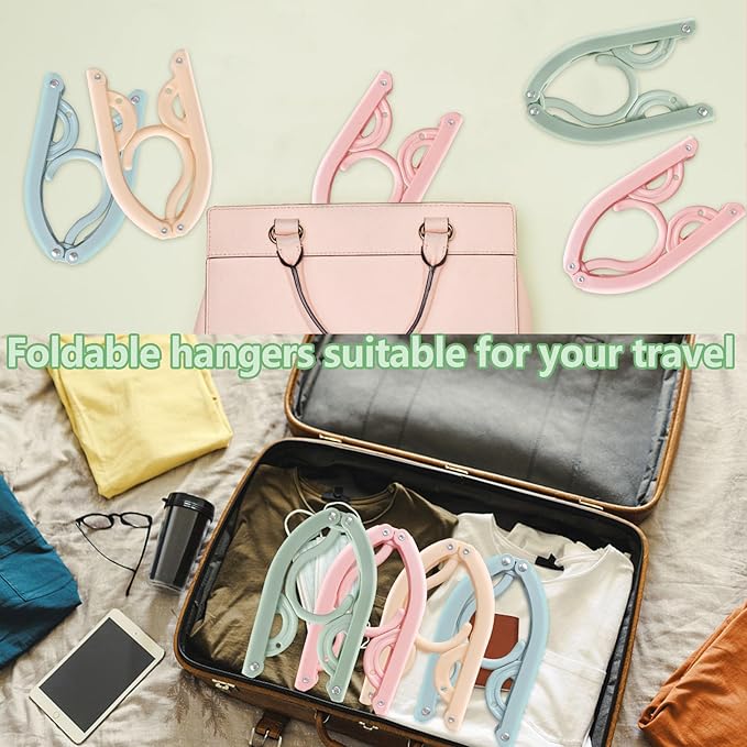 26Pcs Travel Hangers - Portable Folding Hangers Foldable for Cruise Ship Essentials Suitcase Camping Flying RV Outdoor Travel Home Drying Rack (4 Colors)