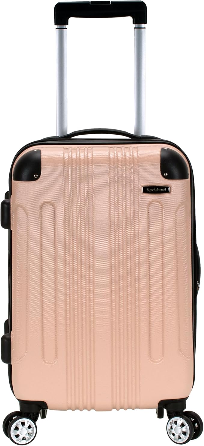 Rockland London Hardside Spinner Wheel Luggage, Champagne, 3-Piece Set (20/24/28)