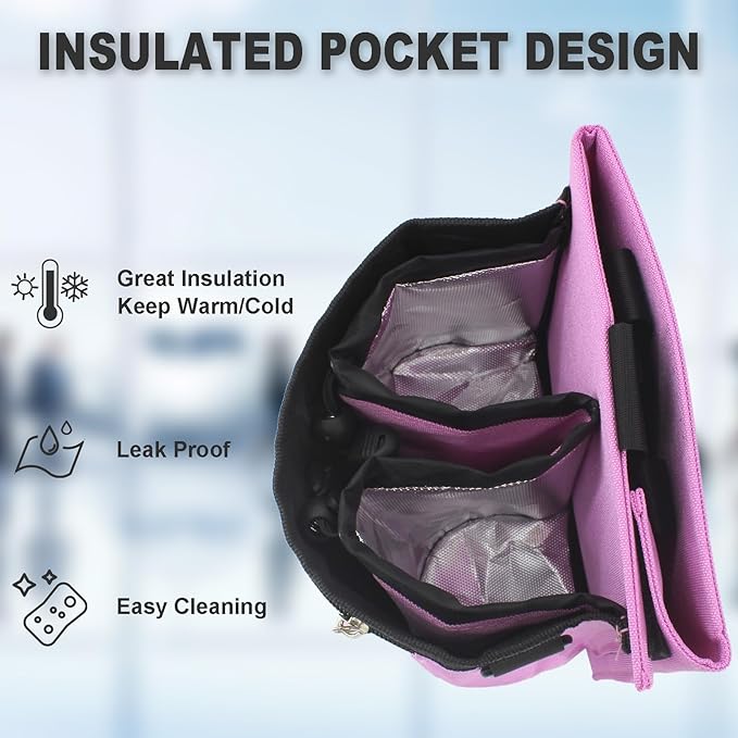 Bokelai Luggage Travel Cup Holder with Straps for Add a Bag Hands-Free Suitcases Drink Carrier Beverage Caddy Travel Accessories for Flight Attendants Travelers Pink