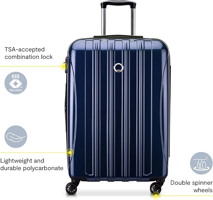 DELSEY PARIS Helium Aero Hardside Expandable Luggage with Spinner Wheels, Titanium, Carry-On 19 Inch