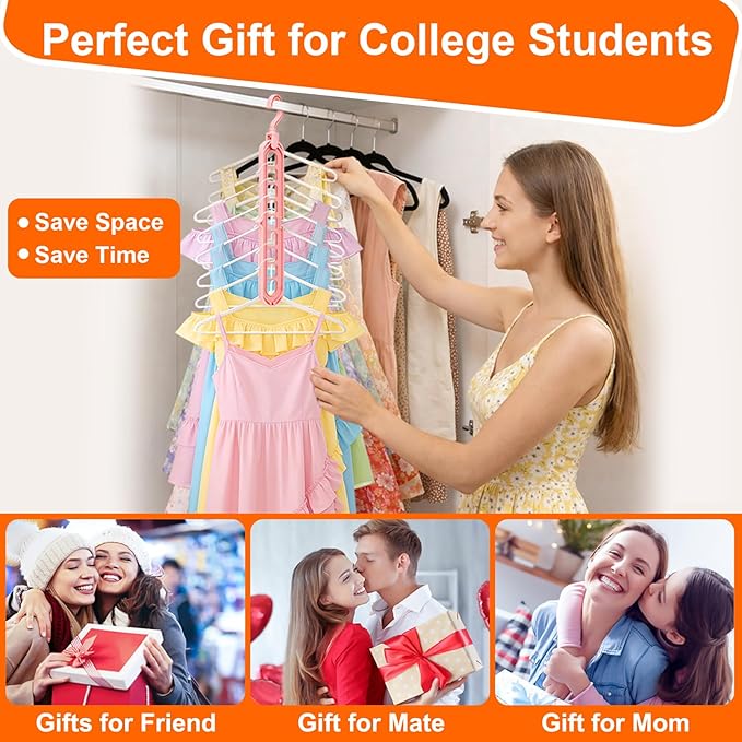 Closet Organizers and Storage, Multifunctional Organization and Storage Home Essentials Magic Space Saving Hangers with 9 Holes for Wardrobe Closet Heavy Clothes