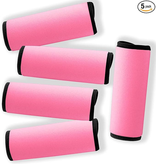 Neoprene Luggage Handle Wraps for Traveling Bright Color Luggage Tags|Handle Wraps|Handle Covers (Light Pink)