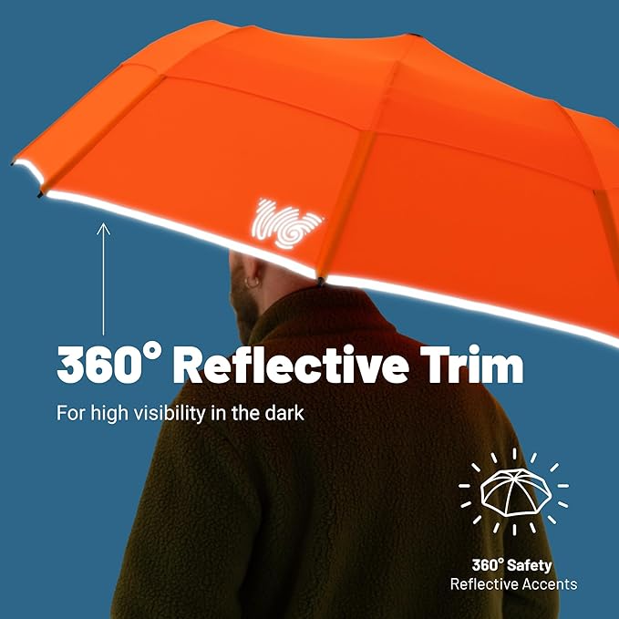Weatherman Arnold Palmer Compact Collapsible Umbrella for Car and Backpack - Windproof, Resists Up to 55 MPH Winds - Protection From Wind, Rain & Sun (Classic)