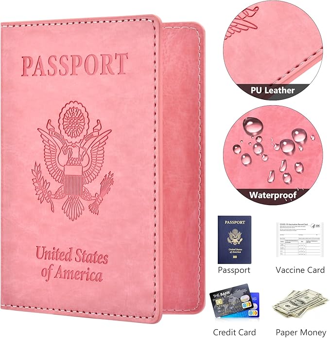 Eoehro Passport Holder for Travel Essentials-2Pack, Passport Wallet Cover Case for Travel Must Haves Accessories,Passport Book Holders for Women and Men