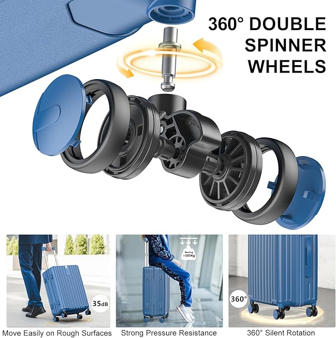 20 Inch Carry On Luggage 22x14x9 Airline Approved, PC Lightweight luggage with Spinner Wheels, 20 Inch Hardside Travel Luggage Bag with TSA Lock Rolling suitcase for Women