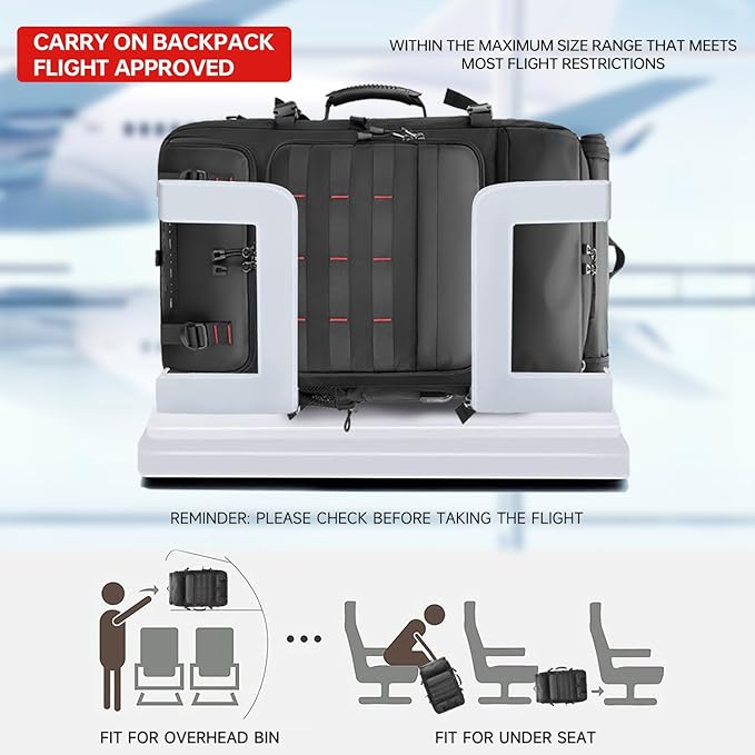 SWICKY Travel Backpack with Vacuum Air Bag, 60L Expandable Large Capacity Vacuum Seal Backpack for 17 Inch Laptop, Water Resistant,One Week Business Travel - Pressing by Hand