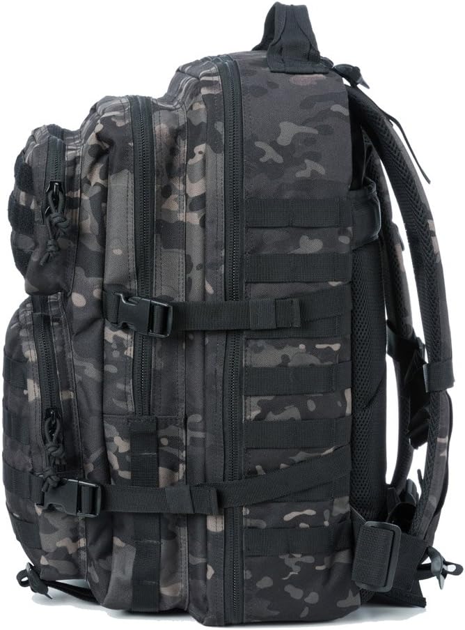 REEBOW GEAR Military Tactical Backpack for Men Large Army 3 Day Assault Pack Molle Bag Backpacks (Camo Black)