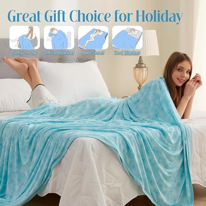 OIGAE Cooling Blanket for Hot Sleepers - Soft & Lightweight Summer Cold Blanket for Night Sweats | Perfect for Bed, Couch, Sofa (Green, California King 96" x 102")