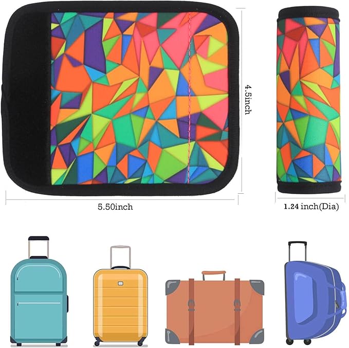 Luggage Handle Wrap for Suitcase-Printed Bright Neoprene Luggage Tags/Grips/Identifiers/Markers/Covers/Gripper for Suitcases Carry On Bags 5 Packs (Graffti-5 Packs)