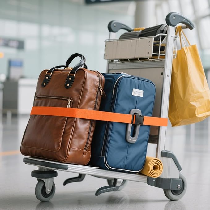 Luggage Straps,Suitcase Straps for Luggage and Add a Bag Luggage Straps for Suitcase,Travel Accessories for Connecting Suitcases or Smaller Packages Together (Orange 2 pcs)