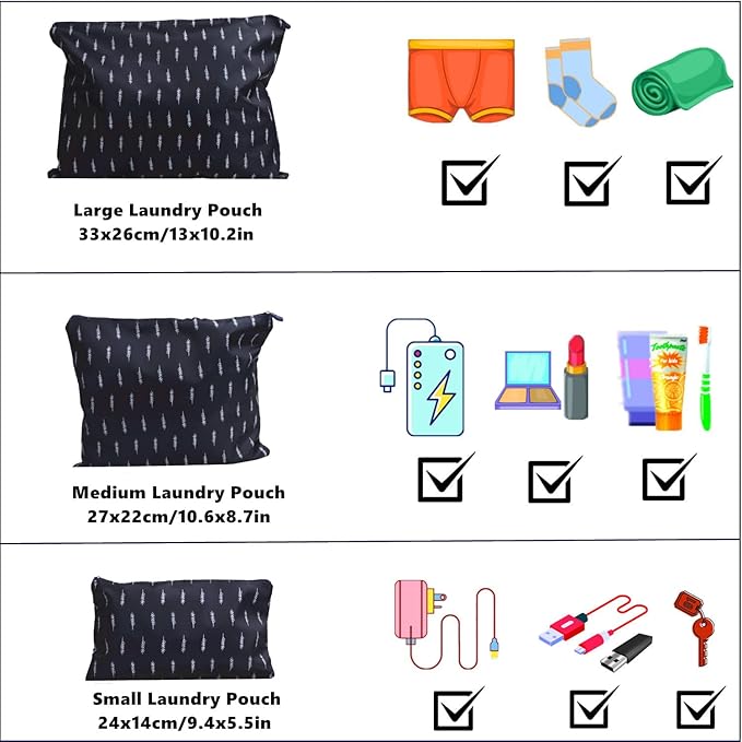 6 PCS Travel Suitcase Organizer Bags, Travel Organizer Packing Cubes Set Laundry Bags, Travel Clothes Storage Bag, Packing Organizer Compression Pouches for Traveller(Navy Blue Feather)