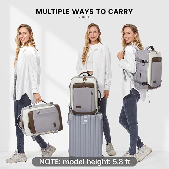 LOVEVOOK Travel Backpack for Women, 40L Carry On Backpack with 3 Packing Cubes,TSA Personal Item Travel Bag Airline Approved, Water Resistant Weekender Overnight Luggage Daypack, Fits 17 Inch Laptop