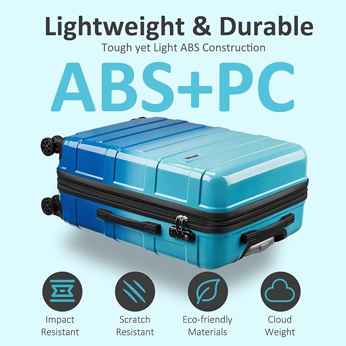 24inch Luggage with Spinner Wheels, Lightweight PC+ABS Hard Shell Suitcases, Expandbale Storage & TSA Aprovel Lock