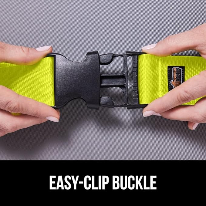 GORILLA GRIP Heavy Duty Adjustable Luggage Straps for Suitcases, Easy to Identify Travel Belt Connector Holds Suitcase Together, Extends Life of Bag, Strap Connects Two Bags, Accessories 2 Pack Yellow