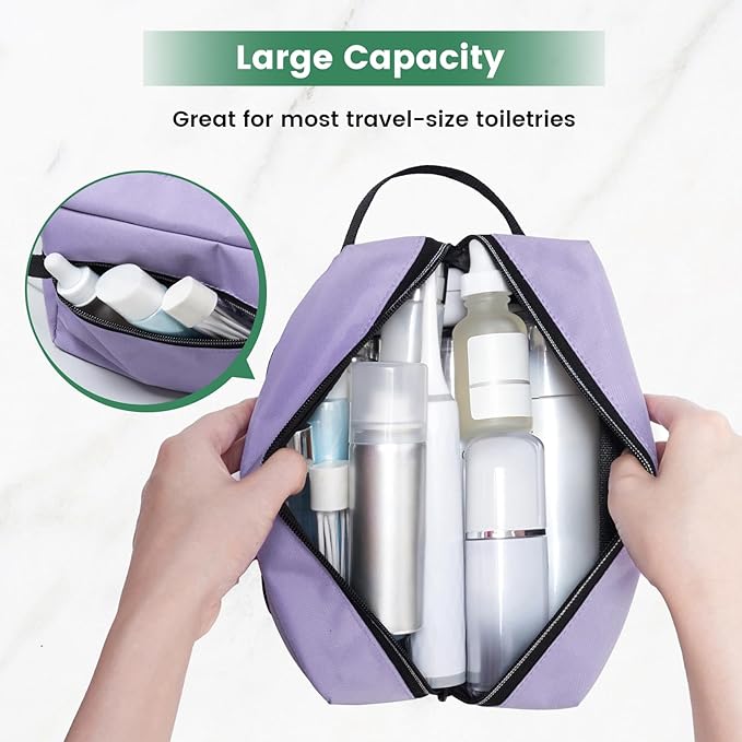 Toiletry Bag for Women - Makeup bag Small Pouch for Toiletries, Cosmetics, Accessories, Gifts, Travel Organizer - Purple