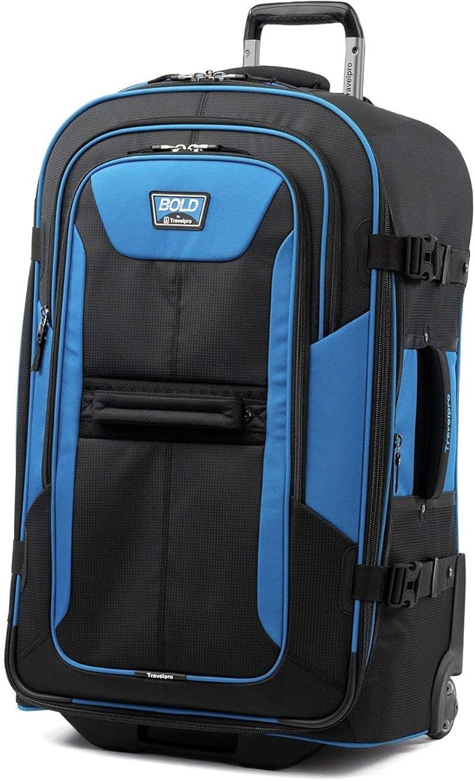 Travelpro Unisex-Adult Bold Softside Expandable Rollaboard Upright Luggage (Blue/Black, 2-Piece Set (22/28))