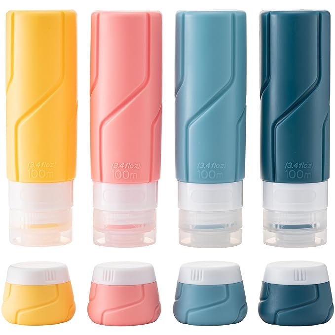 MODENGKONGJIAN Travel Bottles for Toiletries,TSA Approved Silicone Squeezable Travel Shampoo Bottles, 3oz Leak Proof Refillable Toiletry Cosmetic Containers （15 Pcs/Colorful）