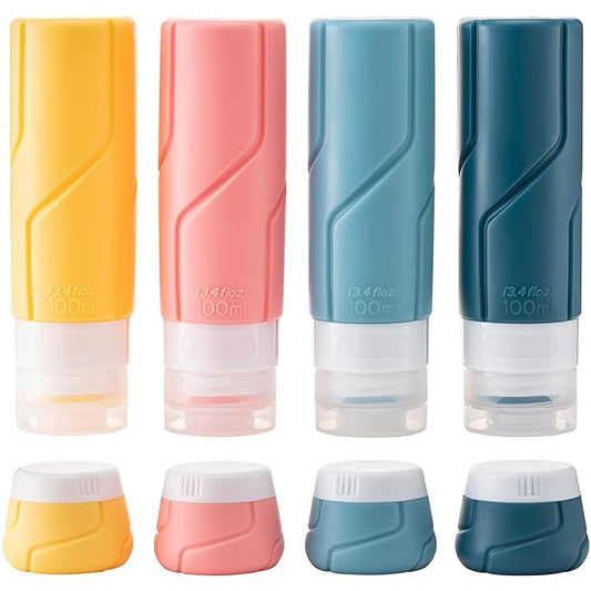 MODENGKONGJIAN Travel Bottles for Toiletries,TSA Approved Silicone Squeezable Travel Shampoo Bottles, 3oz Leak Proof Refillable Toiletry Cosmetic Containers （15 Pcs/Colorful）