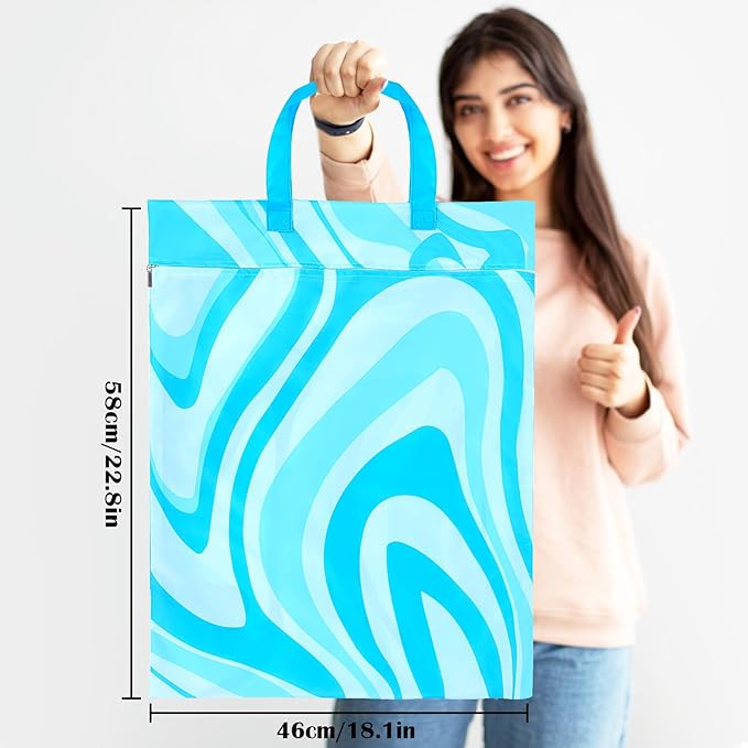 2 Pcs Large Travel Laundry Bags - Waterproof with Handle, Washable Dirty Clothes Bags for Travel, Wet & Dry Bag, Bathing Suit & Gym Clothes Laundry, Swimming Pool & College Dorm