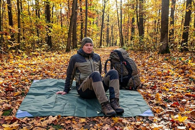 Orga'Neat Pocket Picnic Blanket, Sandproof Lightweight Pocket Camping Tarp, 55″x 79″ Foldable & Fits into Small Bag, Water Resistant Washable Quick Dry Compact Beach Mat for Outdoor Recreation