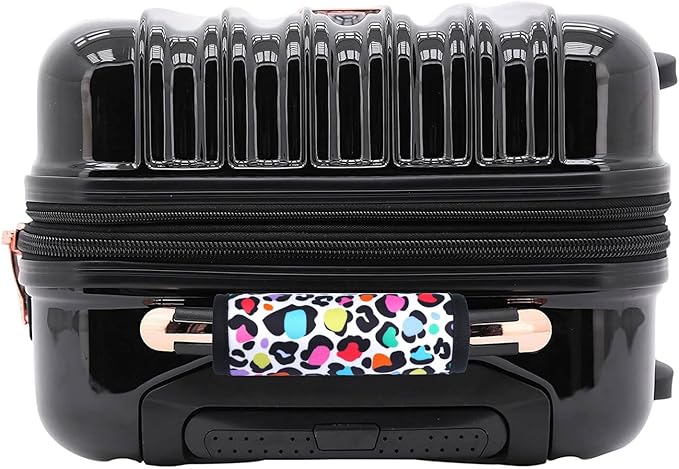 Neoprene Luggage Handle Wrap Fluorescent Colors Luggage Identifiers/Tags/Marker (Leopard)